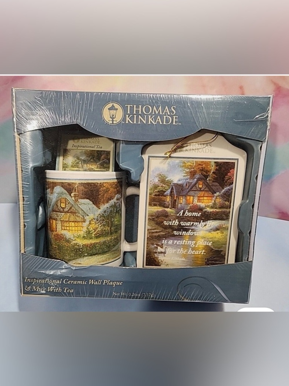 Thomas Kinkade Blue and Gold Inspirational Ceramic Set Box